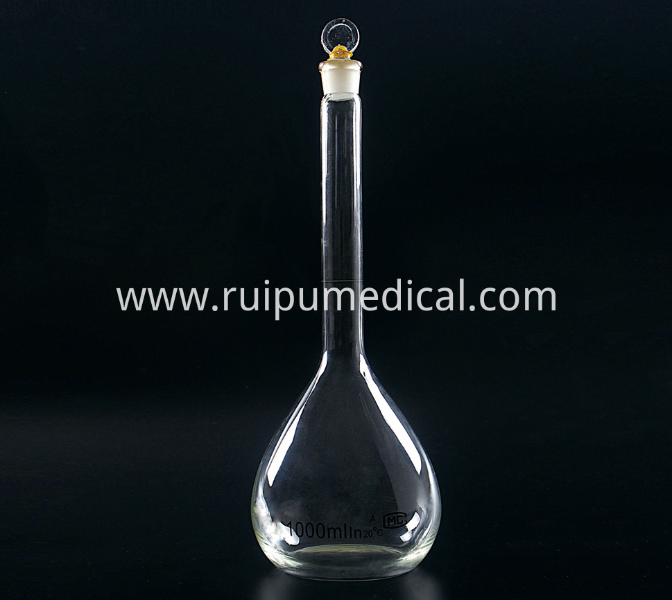 1621 Volumetric Flask with One Graduation Mark , Ground -in glass Stopper Plastic Stopper Grade A B (5)